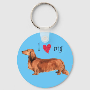 Porte-clés I Love my Longhaired Dachshund