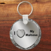 Porte-clés I Love My Maltese Heart Keychain (Recto)