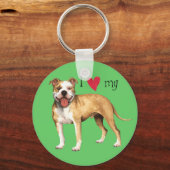 Porte-clés I Love my pit bull terrier (Recto)
