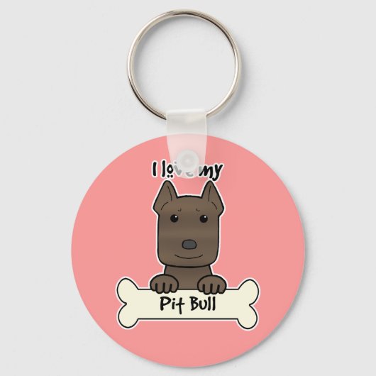 Porte-clés I Love My Pitbull (Recto)
