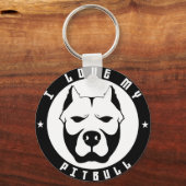 Porte-clés I LOVE MY PITBULL PIT BULL pet dog breed (Recto)