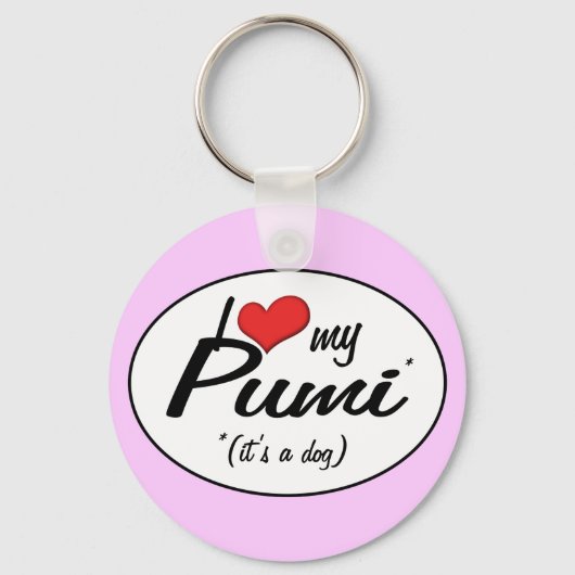 Porte-clés I Love My Pumi (C'est un chien) (Recto)