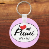 Porte-clés I Love My Pumi (C'est un chien) (Recto)