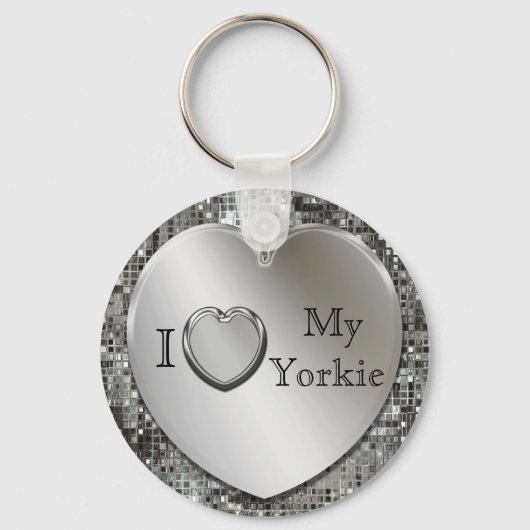 Porte-clés I Love My Yorkie Heart Keychain (Recto)