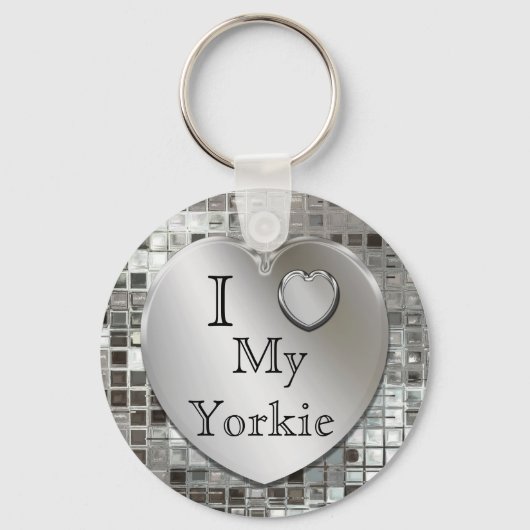 Porte-clés I Love My Yorkie Heart Keychain (Recto)