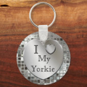 Porte-clés I Love My Yorkie Heart Keychain (Recto)