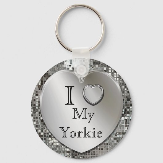 Porte-clés I Love My Yorkie Heart Keychain (Recto)