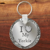 Porte-clés I Love My Yorkie Heart Keychain (Recto)