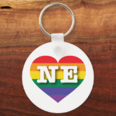 Porte-clés I Love Nebraska Rainbow Heart (Recto)