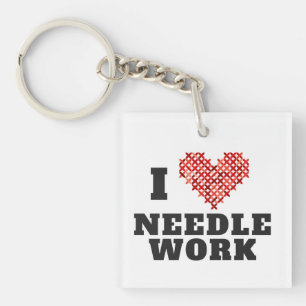 Porte-clés I Love Needlework Cross Stitch