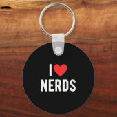Porte-clés I Love Nerds Funny Geeky Graphic Heart Nerd (Recto)