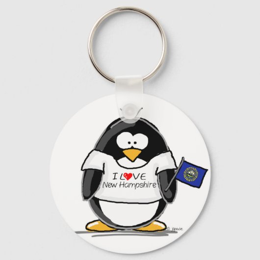 Porte-clés I Love New Hampshire Penguin (Recto)