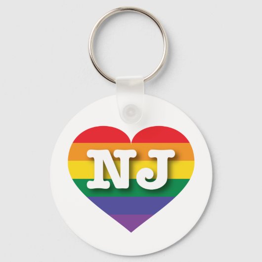 Porte-clés I Love New Jersey Rainbow Heart (Recto)