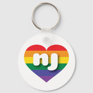 Porte-clés I Love New Jersey Rainbow Heart