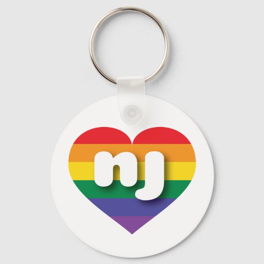 Porte-clés I Love New Jersey Rainbow Heart (Recto)