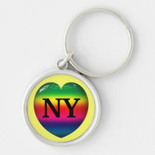 Porte-clés I Love New York Rainbow Heart Keychain