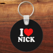 Porte-clés I Love Nick, I Heart Nick Name, Red Heart Valentin (Recto)