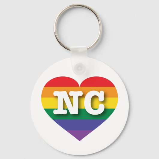Porte-clés I Love North Carolina Rainbow Heart (Recto)