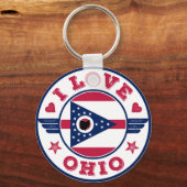 Porte-clés I Love Ohio State Drapeau et carte (Recto)