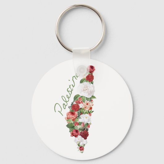 Porte-clés I Love Palestine Ma patrie Carte palestinienne (Recto)