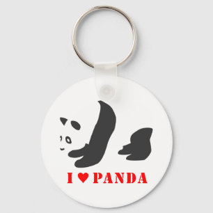 Porte-clés I Love Panda (Noir)