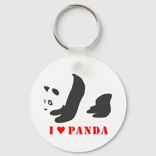 Porte-clés I Love Panda (Noir) (Recto)