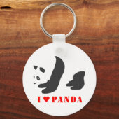 Porte-clés I Love Panda (Noir) (Recto)
