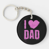 Porte-clés I Love Papa Pink Parties scintillant Typographie | (Devant)
