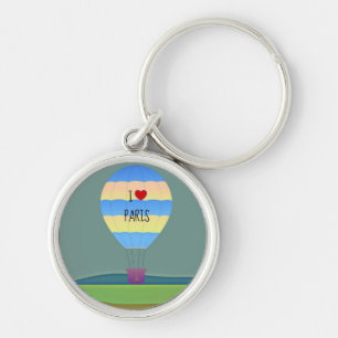 Porte-clés I Love Paris Hot Air Balloon