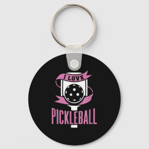 Porte-clés I Love Pickleball Citation Paddle Et Ball Sports G