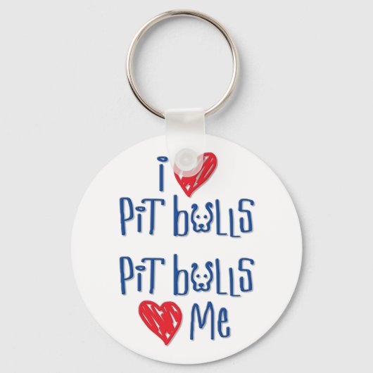 Porte-clés I Love Pit Bulls - Pit Bulls Love Me (Recto)