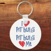 Porte-clés I Love Pit Bulls - Pit Bulls Love Me (Recto)