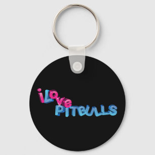 Porte-clés I Love Pitbulls in 3D