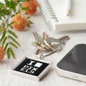 Porte-clés I Love Pixels, design geek, art des pixels (Côté)