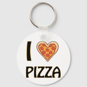 Porte-clés I love Pizza - Drôle Nourriture Cadeau