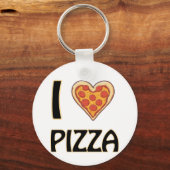 Porte-clés I love Pizza - Drôle Nourriture Cadeau (Recto)