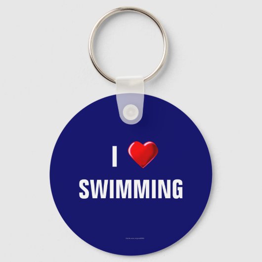 Porte-clés I Love porte - clé de natation (Recto)