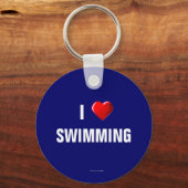 Porte-clés I Love porte - clé de natation (Recto)