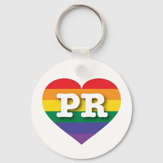 Porte-clés I Love Porto Rico Rainbow Heart (Recto)