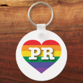 Porte-clés I Love Porto Rico Rainbow Heart (Recto)