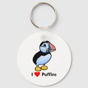 Porte-clés I love Puffins