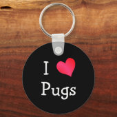 Porte-clés I Love Pugs (Recto)