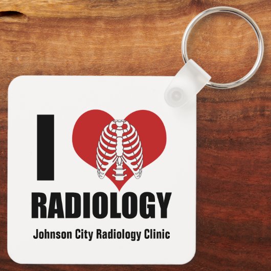 Porte-clés I Love Radiology Cool Custom Radiologist Clinique (Verso)