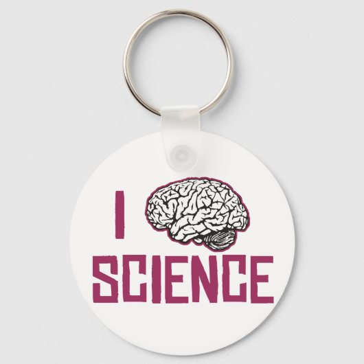 Porte-clés I Love Science (cerveau) (Recto)