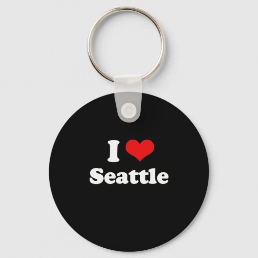 Porte-clés I Love Seattle Tshirt blanc (Recto)