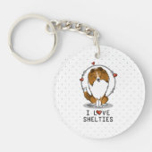 Porte-clés I Love Shelts (sable 2) Shetland Sheepdogs mignonn (Devant)