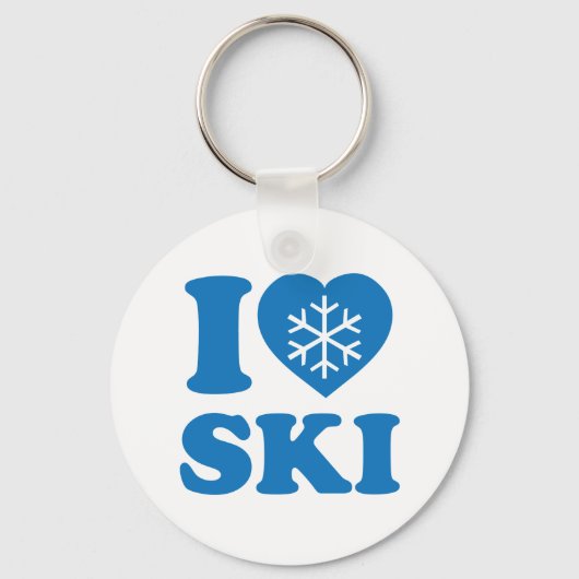 Porte-clés I Love Ski (Recto)