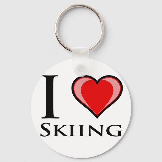 Porte-clés I Love Skiing (Recto)