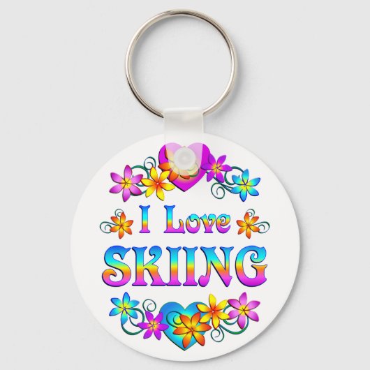 Porte-clés I Love Skiing (Recto)