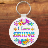 Porte-clés I Love Skiing (Recto)
